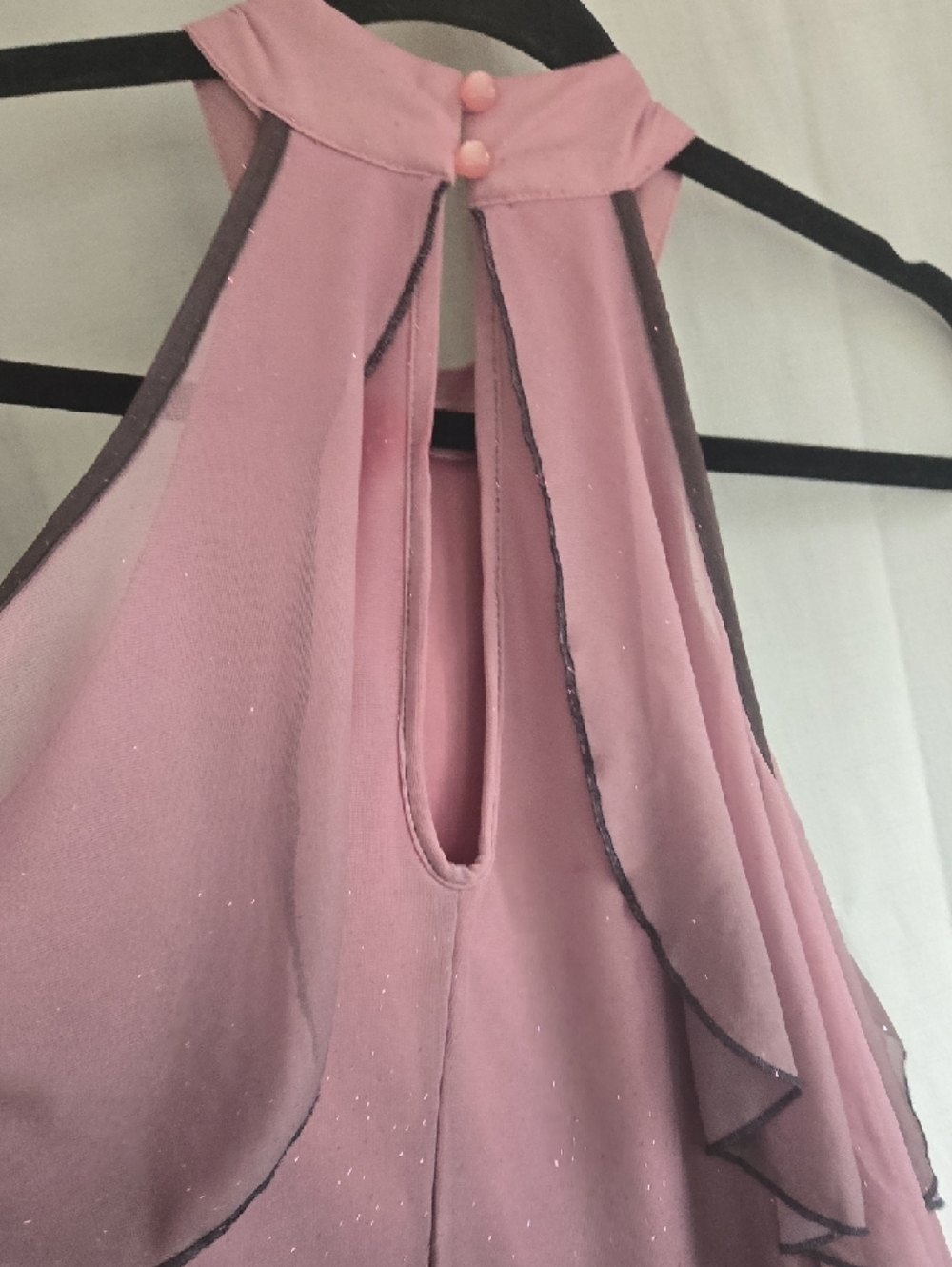 VENUS Mauve Cold-Shoulder Sparkle Blouse - Picture 8 of 11